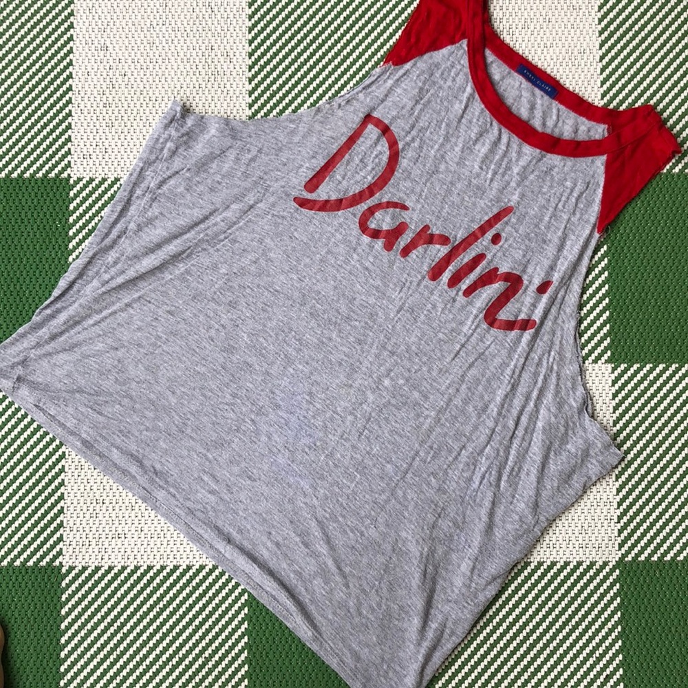 Sweet Claire cutoff red trimmed tank for Valentine’s Day’s